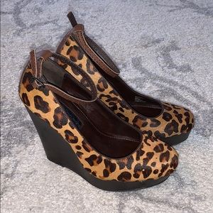 Calvin Klein Cheetah print wedges